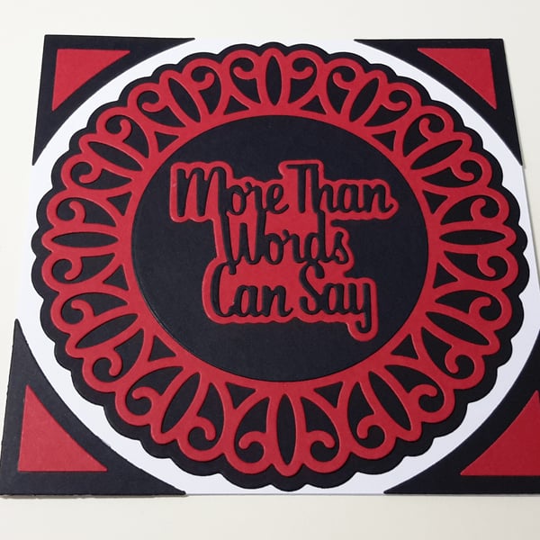 More Than Words Can Say Greeting Card - Red And Black