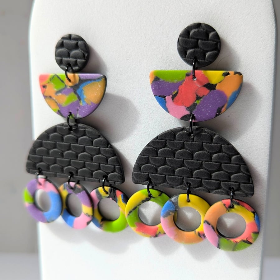 Carnival geo dangle earrings