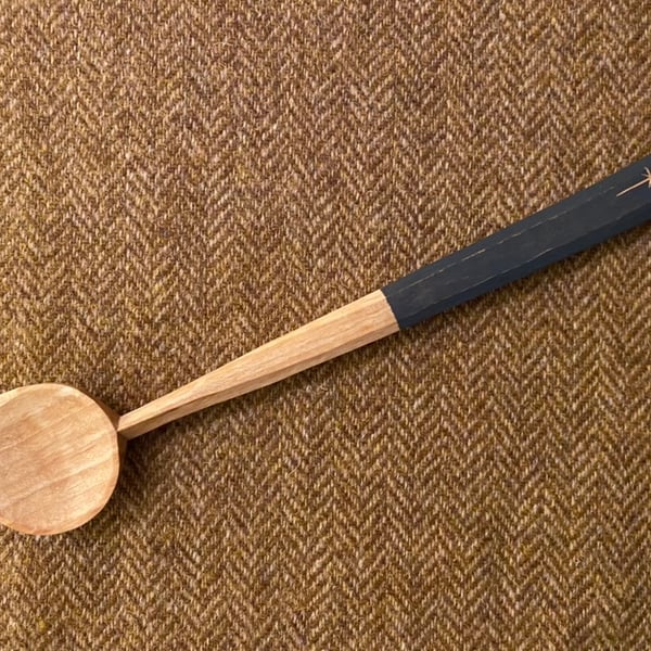 Birch Wood Cooking Spoon- with Christmas Star Motif