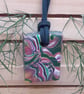 Brightly coloured polymer clay rectangular pendant - Image 3