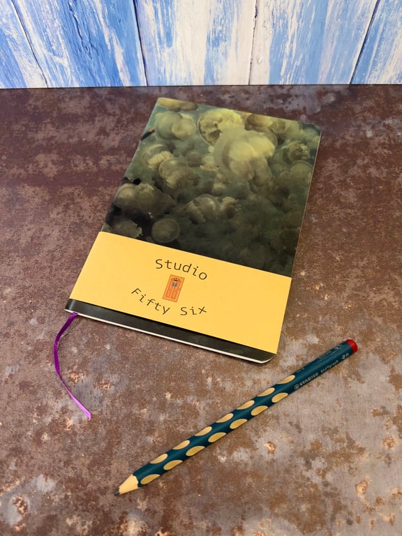 Notebook, Marine themed, A5 (ish), made from up-cycled and recycled materials.