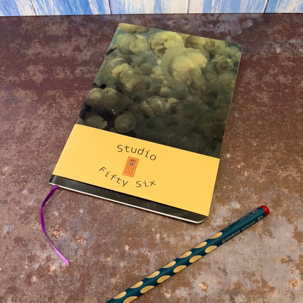 Notebook, Marine themed, A5 (ish), made from up-cycled and recycled materials.