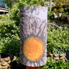 Dramatic Groovy Orange Sun Burst 'Solstice' VIntage  60s 70s Fabric Lampshade 
