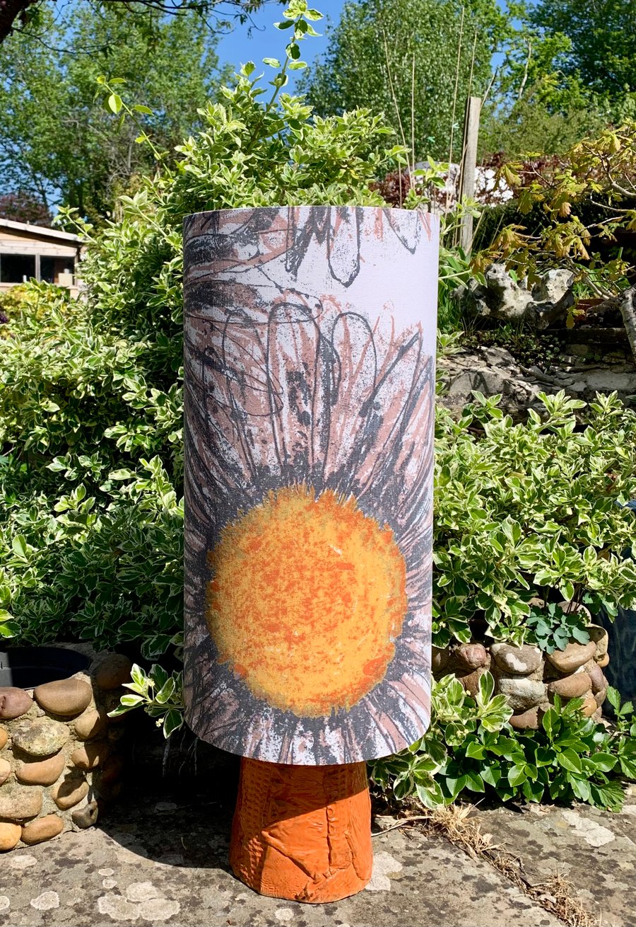 Mid Century Sun Lampshade Rare SOLTICE CLIFF HOLDEN 50s 60s Vintage Fabric 