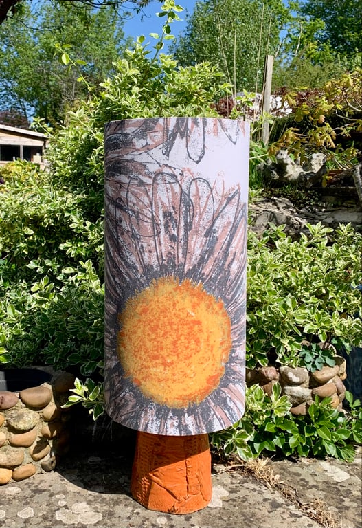 Mid Century Sun Lampshade Rare SOLTICE CLIFF HOLDEN 50s 60s Vintage Fabric 