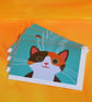 GINGER AND BLACK CAT BLANK GREETINGS CARD - Image 2