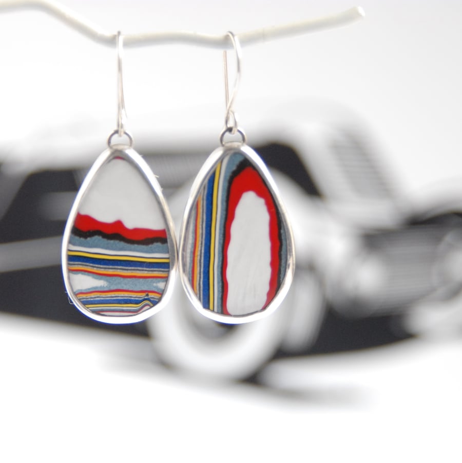 Mismatched fordite earrings