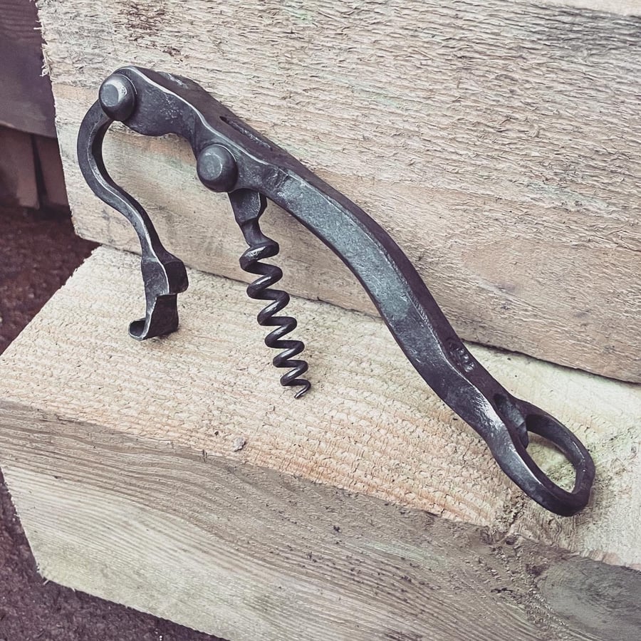 Hand Forged Lever Corkscrew & Bottle Opener