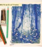 Firefly forest gouache and mixed media painting, landscape artwork - Image 3
