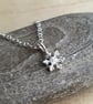 Sterling silver snowflake pendant, Tiny festive necklace - Image 3