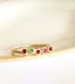 Mixed Garnet Gemstone Silver Ring Handmade  - Image 2