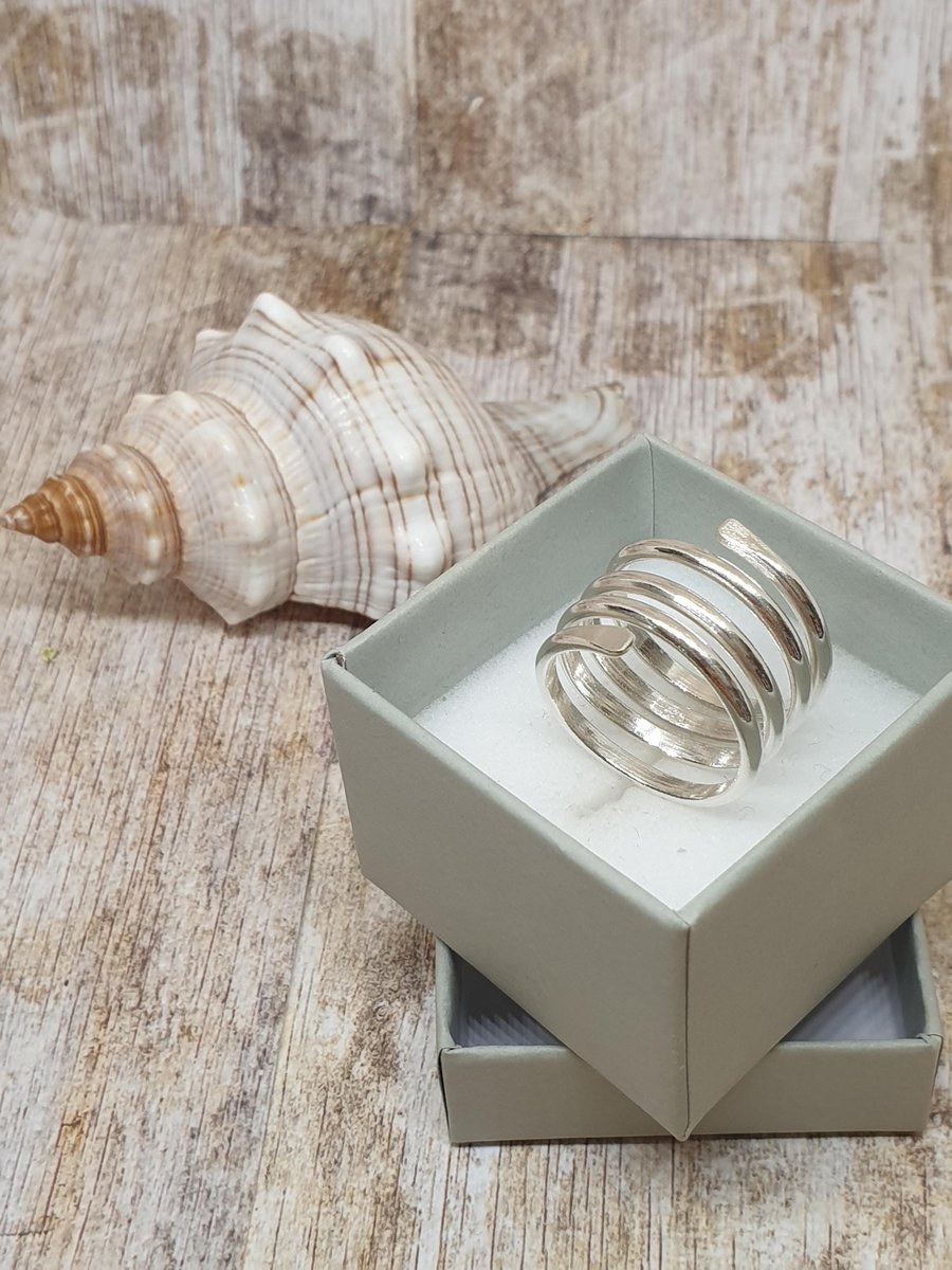 Sterling Silver 925 Unisex Spiral Ring