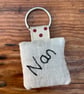 Nan keyring - Nan gift - linen & lavender heart key ring - Image 2