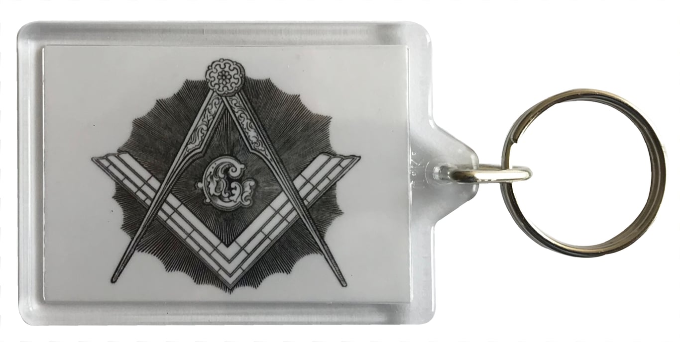 Square & Compasses - Masonic - Keyring with 50x35mm Insert 