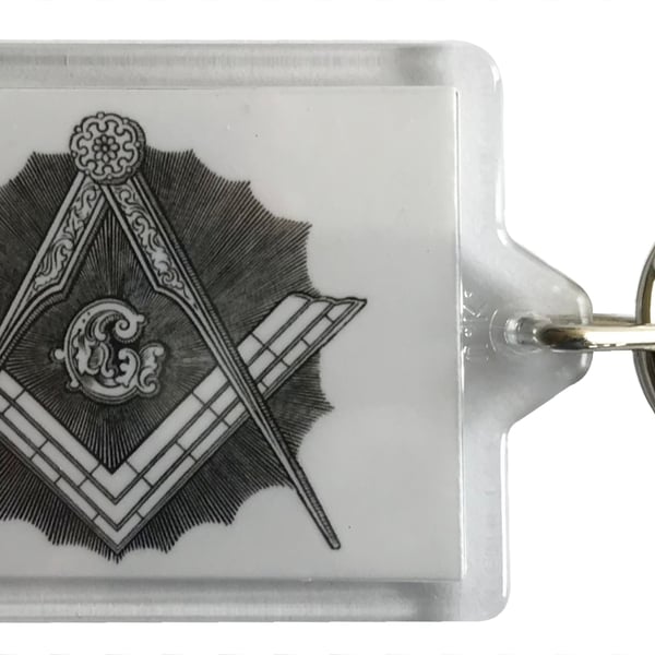 Square & Compasses - Masonic - Keyring with 50x35mm Insert 