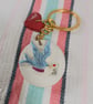 Bluebird and love letter keyring or bag charm