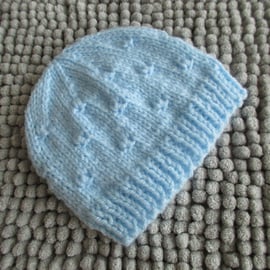0-3months Baby Blue Knots Patterned Beanie Hat