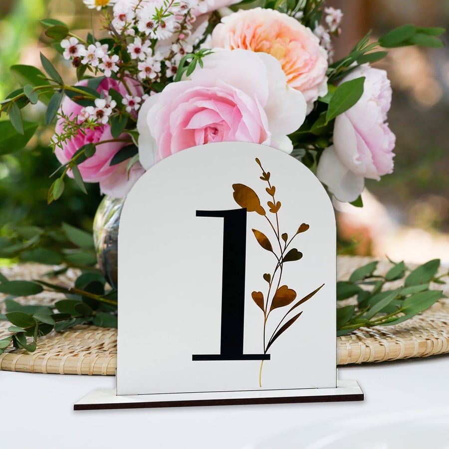 Arch Table Numbers Wedding Wooden Luxury Decorations Flower Vinyl