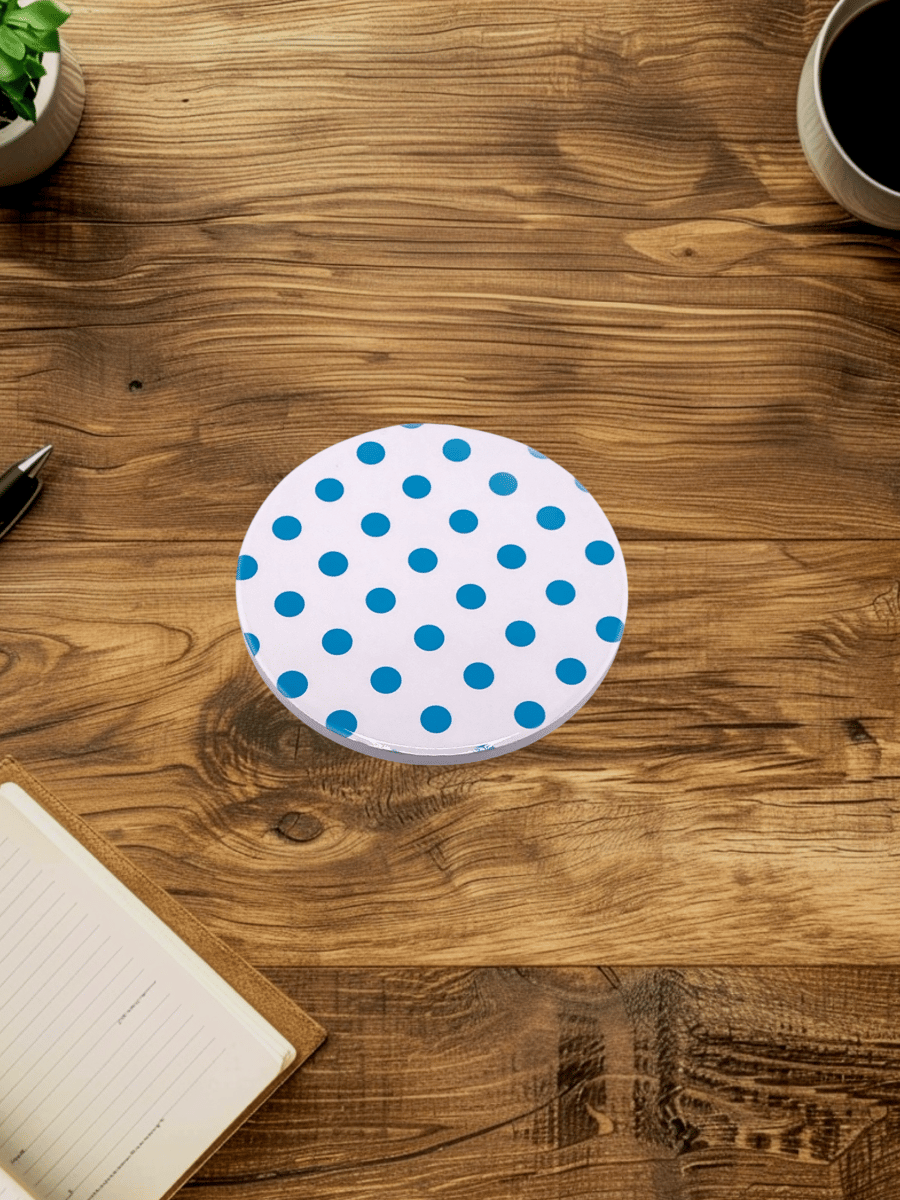 Blue Dotted Ceramic Coaster