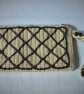 Crocheted clutch - cream and olive green with gold lining. - Image 2