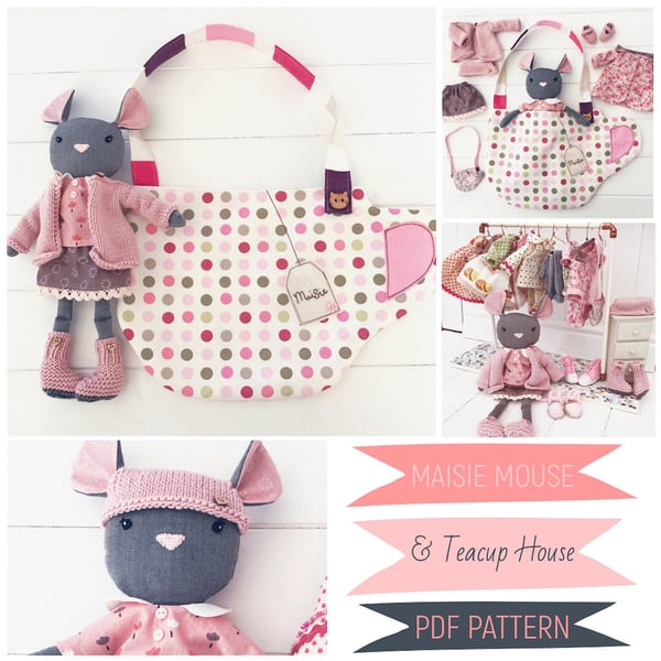 Digital PDF Sewing Pattern for Mouse Doll 'Mais... - Folksy