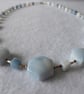Blue Sky Sterling Silver Necklace featuring Cube and Hexagonal blue Opals - Image 7