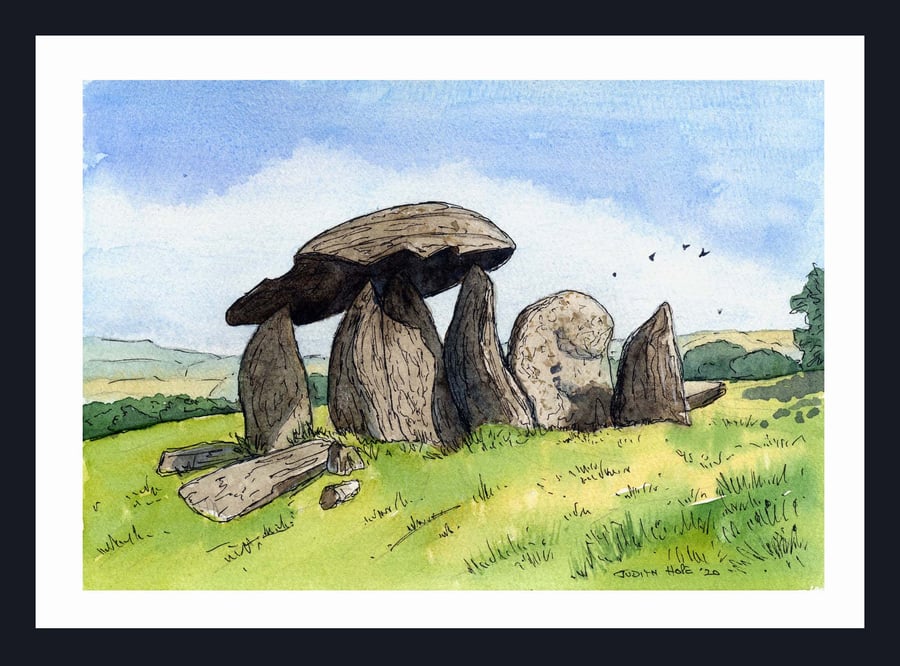 Wales Pentre Ifan Burial Chamber Pembrokeshire, Original Watercolour