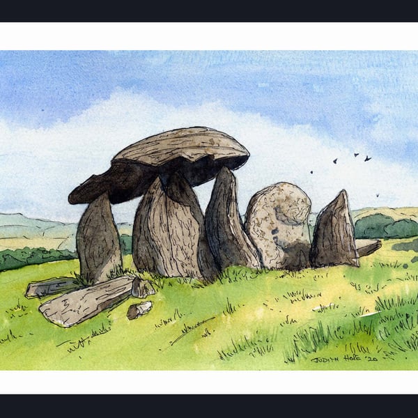 Wales Pentre Ifan Burial Chamber Pembrokeshire, Original Watercolour