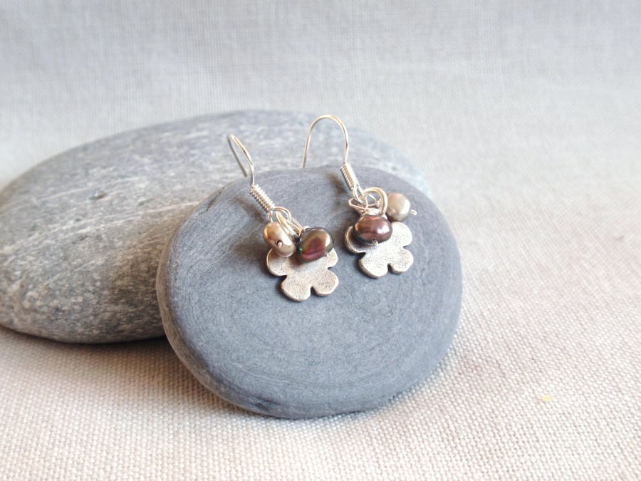 Silver Flower Earrings