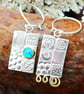 Handmade Blue Opal earrings, asymmetrical sterling silver with a gemstone choice - Image 4