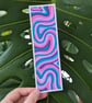Handmade Pink and Blue Swirl Bookmark