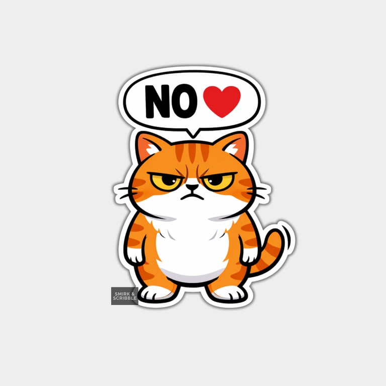 Funny Snarky Vinyl Sticker For Adults - Grumpy Cat
