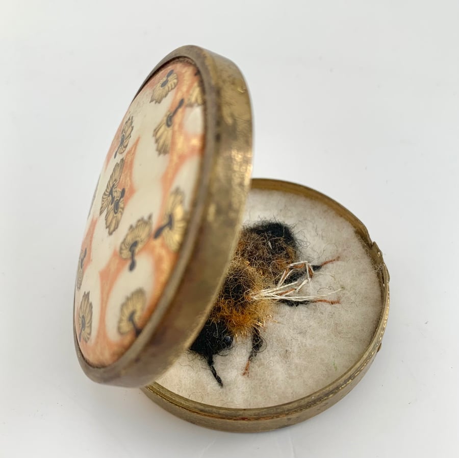 114b - Anthrophora furcata or Female Forked-tailed Flower Bee - bee art