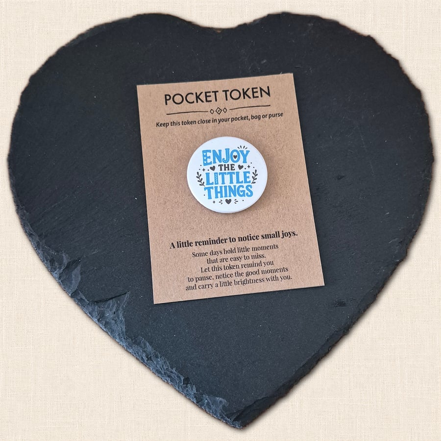 Enjoy the Little Things Pocket Token - Little Reminder to Notice Small Joys