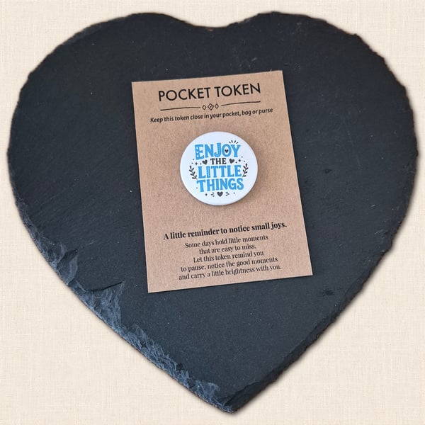 Enjoy the Little Things Pocket Token - Little Reminder to Notice Small Joys