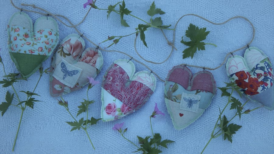  Patchwork heart - 50cm - Bunting, wall hanging