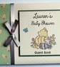 Classic Winnie the pooh sage green baby shower guest book, winnie birthday book - Image 1