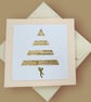 Pack of 3 Christmas cards, hand painted trees in a glittery metallic watercolour - Image 5