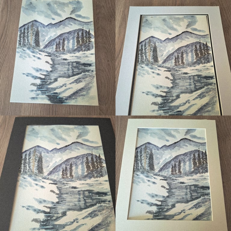 Winter mountain snow scene 