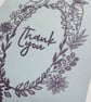 Thank you card, lilac, purple, tropic floral. Large appreciation, grateful card - Image 2