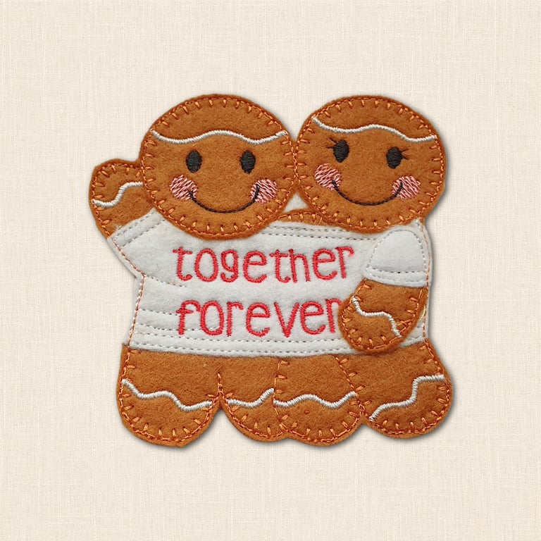 Together Forever Gingerbread Couple - Personalised Decoration or Magnet