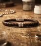 Personalised Leather Bracelet with Hand Stamped Sterling Silver Ring - Image 6