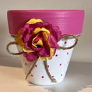 Hand painted pot 9cm diameter