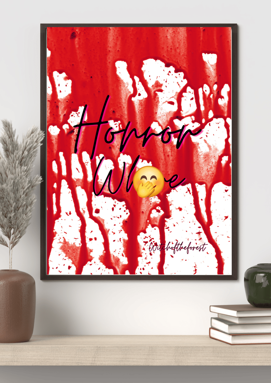 Horror queen Halloween wall art quote print