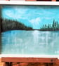 Frozen Lake Painting, Turquoise Winter Landscape, Ready Framed Acrylic Art - Image 7