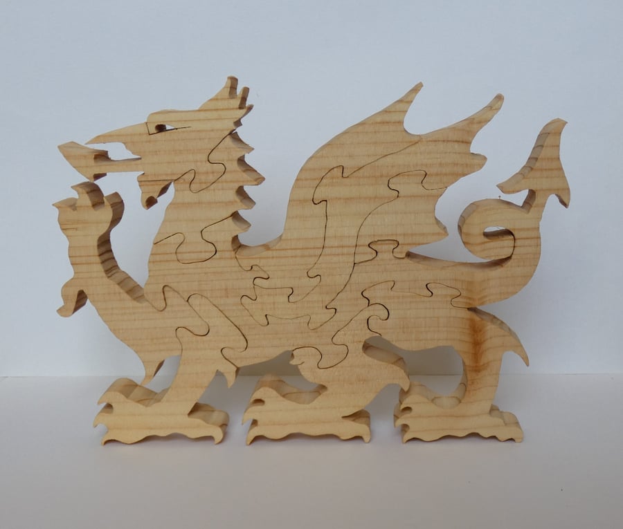 Unique Wooden Welsh Dragon Jigsaw Puzzle