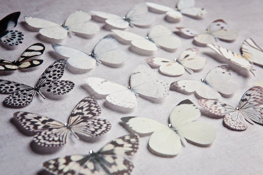 Silk Butterfly hair clips with Swarovski Crystal - Select your favourite 10! 
