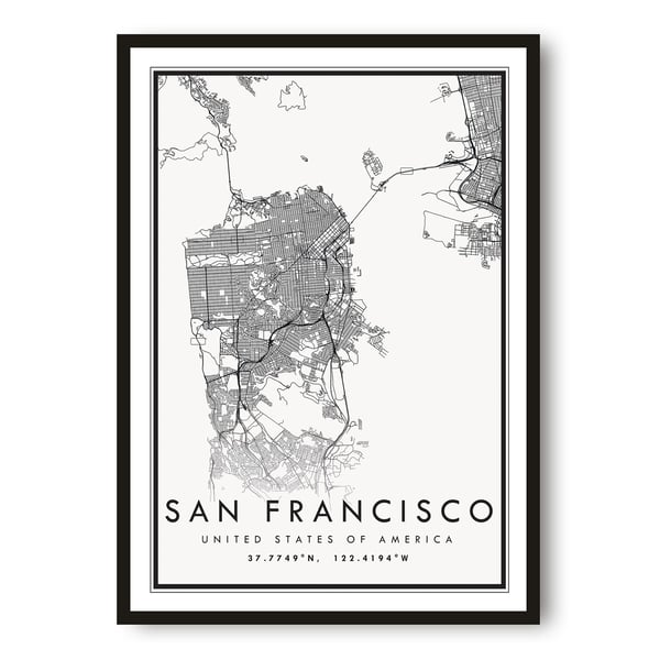 San Francisco Map Print, San Francisco Poster P... - Folksy