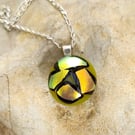 Dichroic glass pendant with sterling silver