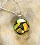 Dichroic glass pendant with sterling silver